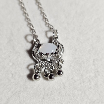 925 SILVER NECKLACE WITH WHITE JADE