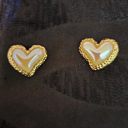 Pearl Heart Earrings