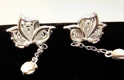 925 STERLING LOTUS FLOWER EARRINGS
