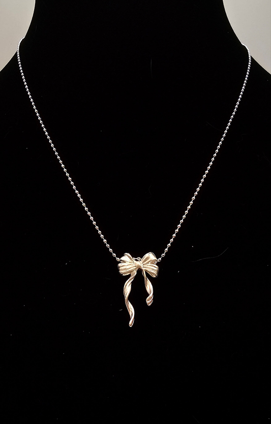 925 STERLING SILVER BOW NECKLACE