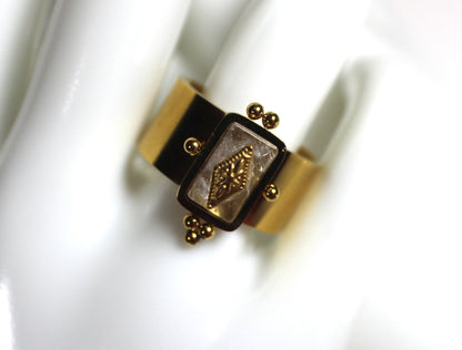 Labradorite Statement Ring – 18K Gold Plated