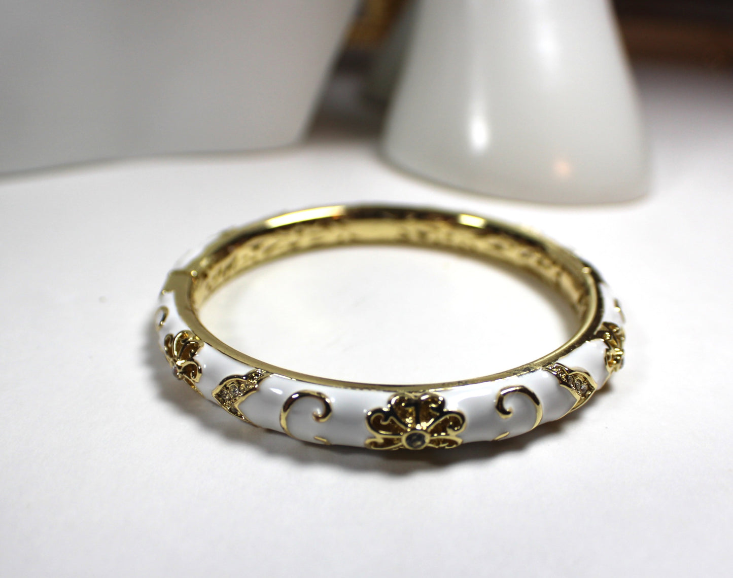 Cloisonné Bloom Bangle Bracelet