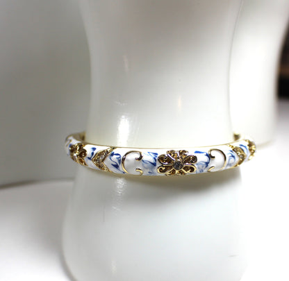 Cloisonné Bloom Bangle Bracelet