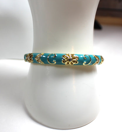 Cloisonné Bloom Bangle Bracelet