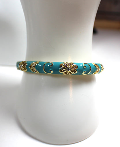 Cloisonné Bloom Bangle Bracelet