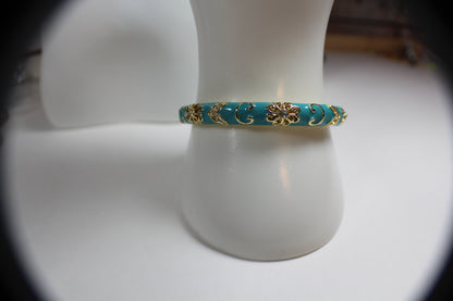 Cloisonné Bloom Bangle Bracelet