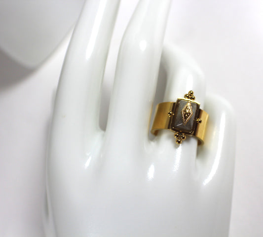 Labradorite Statement Ring – 18K Gold Plated