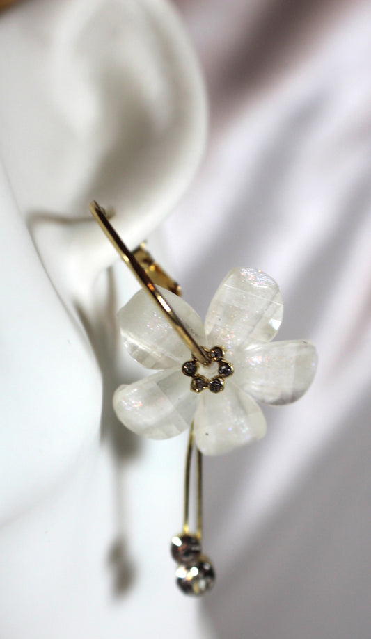 Iridescent Resin Floral Drop Earrings