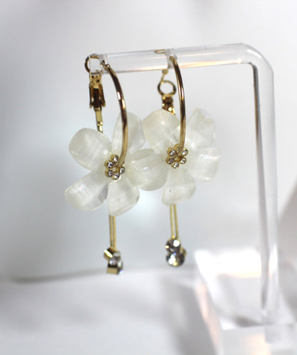 Iridescent Resin Floral Drop Earrings