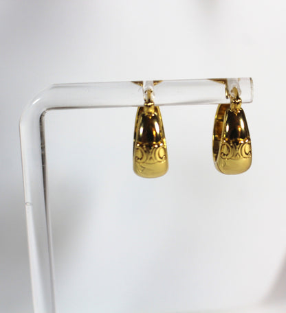 Minimalist Cylinder Drop Earrings – 18K Gold Plated