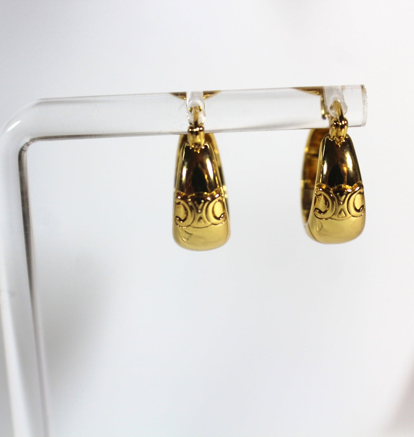 Minimalist Cylinder Drop Earrings – 18K Gold Plated