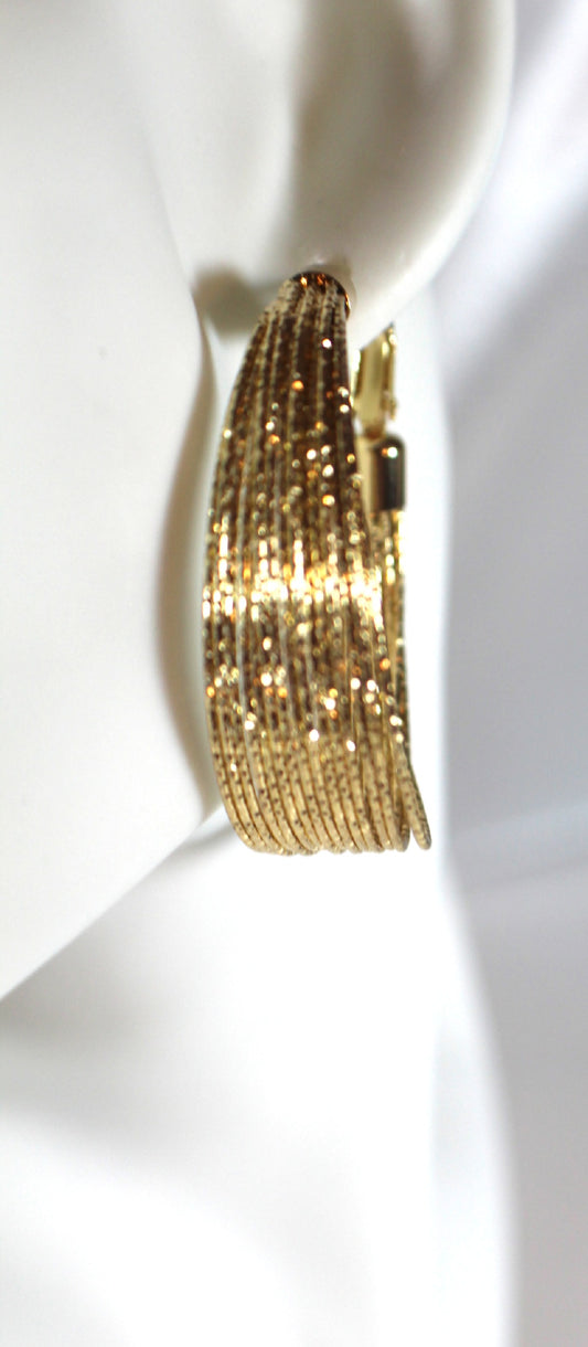 Textured Gold Hoop Earrings – 18K Gold Plated Stainless Steel