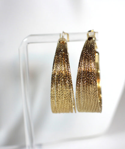 Textured Gold Hoop Earrings – 18K Gold Plated Stainless Steel