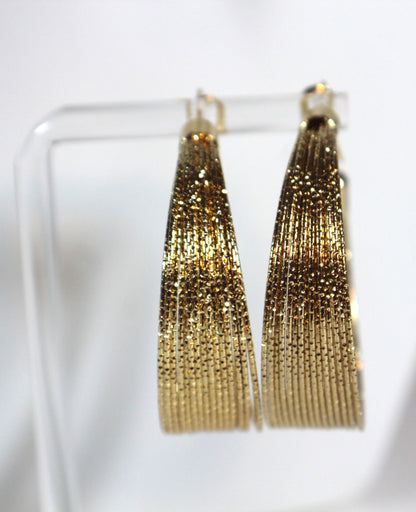 Textured Gold Hoop Earrings – 18K Gold Plated Stainless Steel