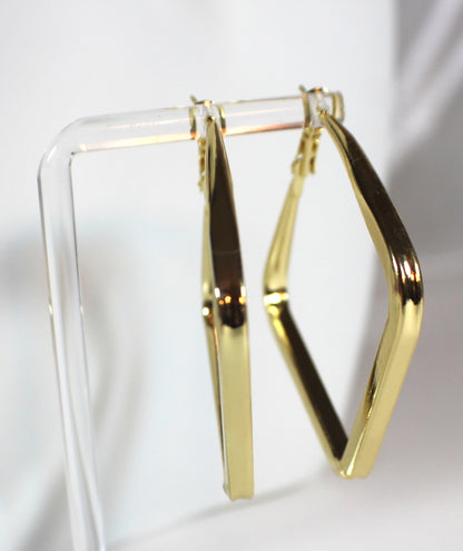 Square Gold Hoop Earrings – 18K Gold Plated Stainless Stee