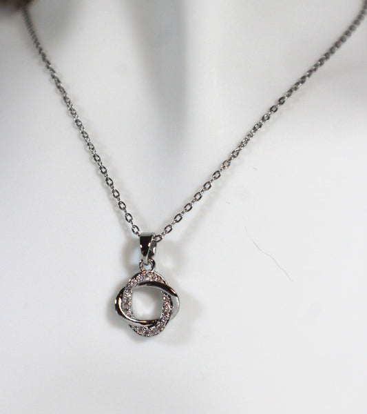 Infinity Halo Pendant Necklace
