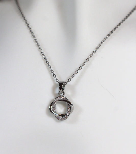 Infinity Halo Pendant Necklace