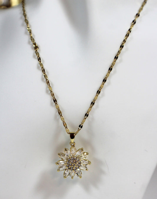 Golden Daisy Sparkle Necklace
