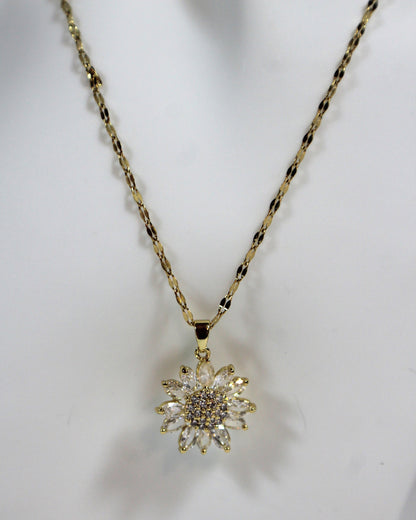 Golden Daisy Sparkle Necklace