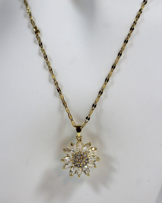 Golden Daisy Sparkle Necklace