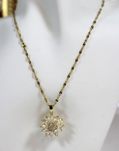 Golden Daisy Sparkle Necklace