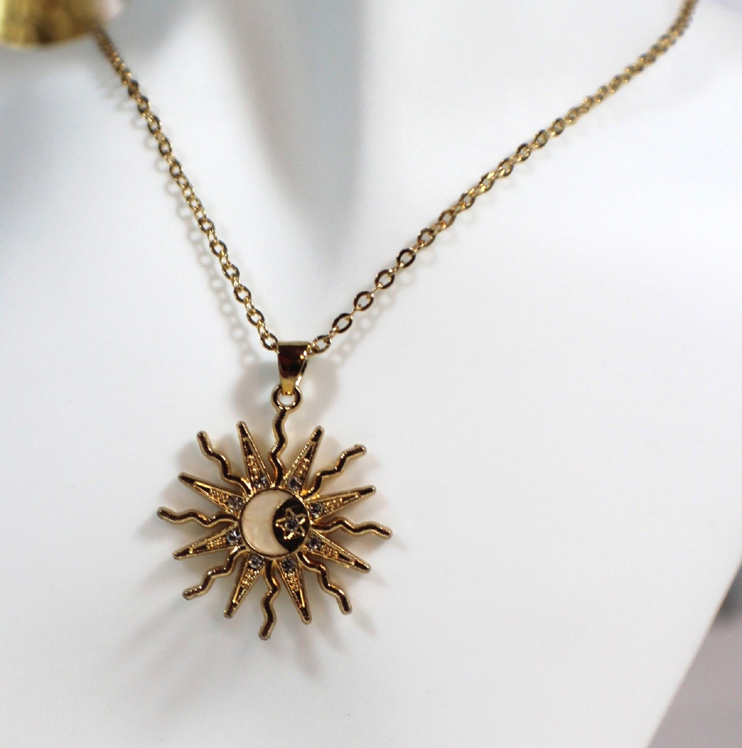: Celestial Sun & Moon Pendant Necklace