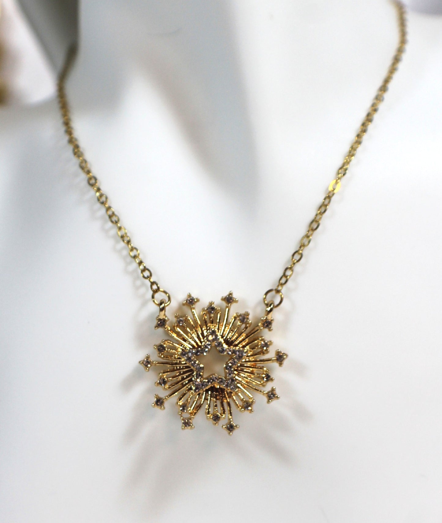 Radiant Starburst Zircon Necklace
