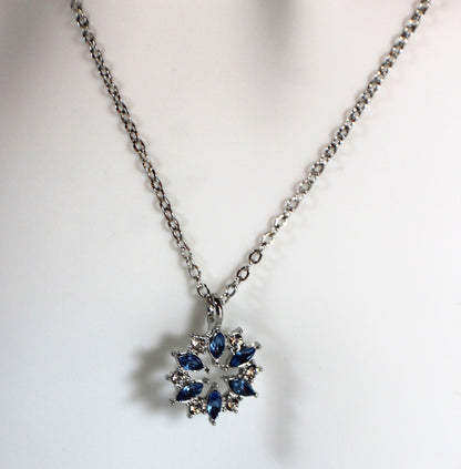Sapphire Bloom Pendant Necklace