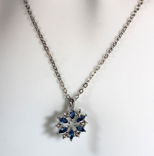 Sapphire Bloom Pendant Necklace