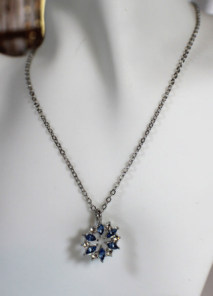Sapphire Bloom Pendant Necklace
