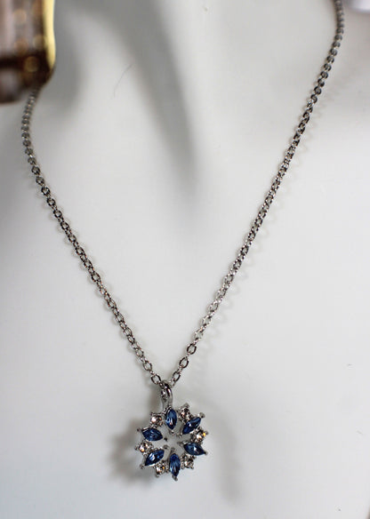 Sapphire Bloom Pendant Necklace