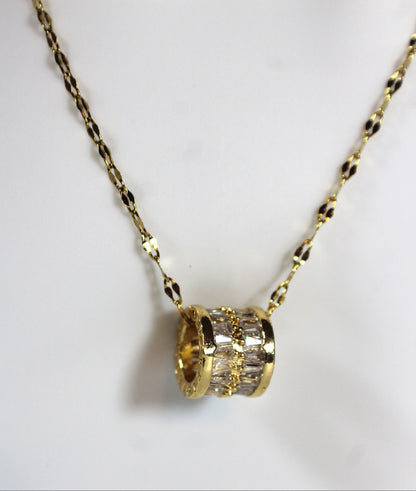Luxe Baguette Barrel Necklace