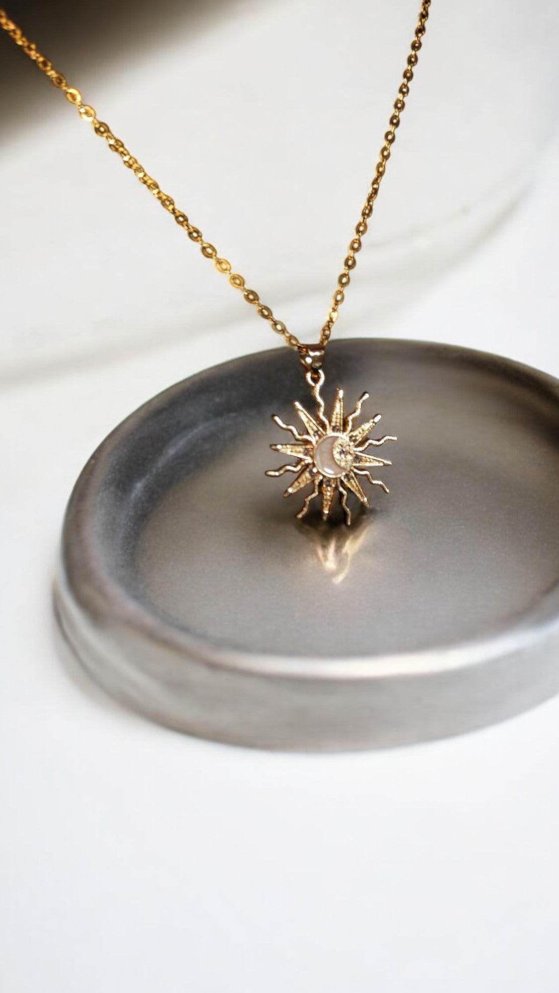 sun n moon pendant necklace - Whimsy's World LLC