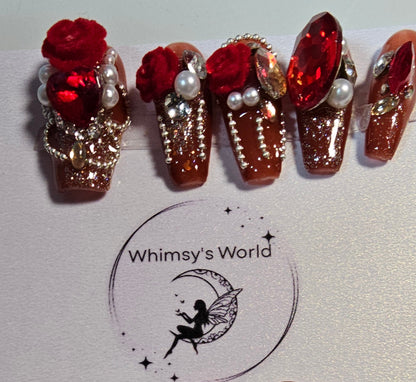 ROSE RED - PRESS ON NAILS