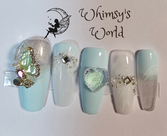 FROSTED BUTTERFLIES - PRESS ON NAILS