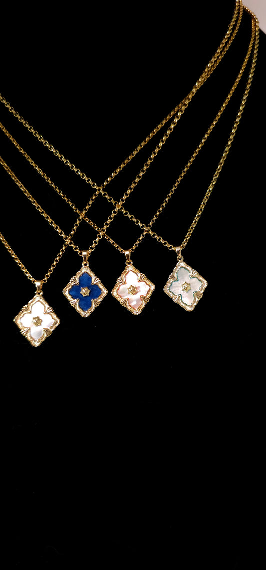 18k Gold Plated Four Leaf Clover Necklace